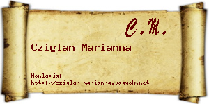 Cziglan Marianna névjegykártya